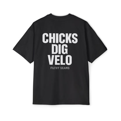 “Chicks Dig Velo – Oversized Baseball Tee”
