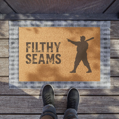 Filthy Seams Baseball Doormat – Where Hustle Meets Dirt