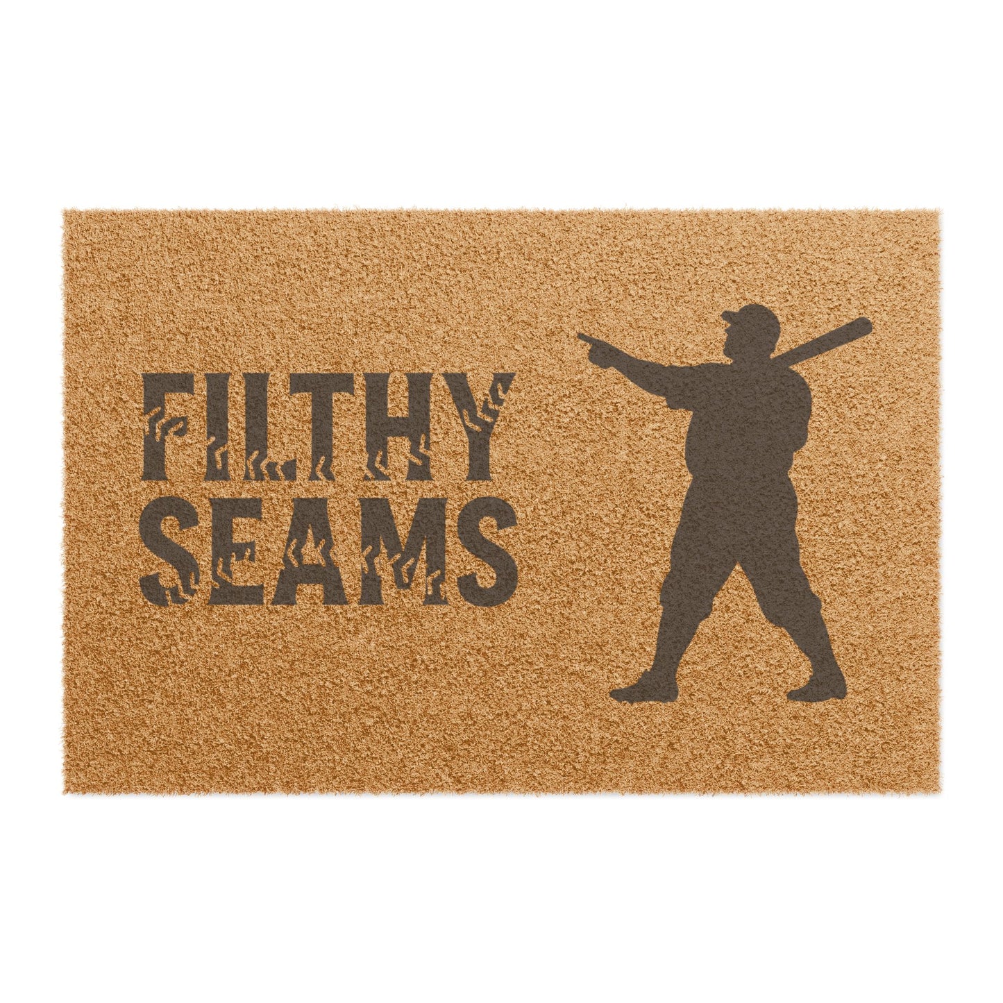 Filthy Seams Baseball Doormat – Where Hustle Meets Dirt