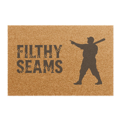 Filthy Seams Baseball Doormat – Where Hustle Meets Dirt