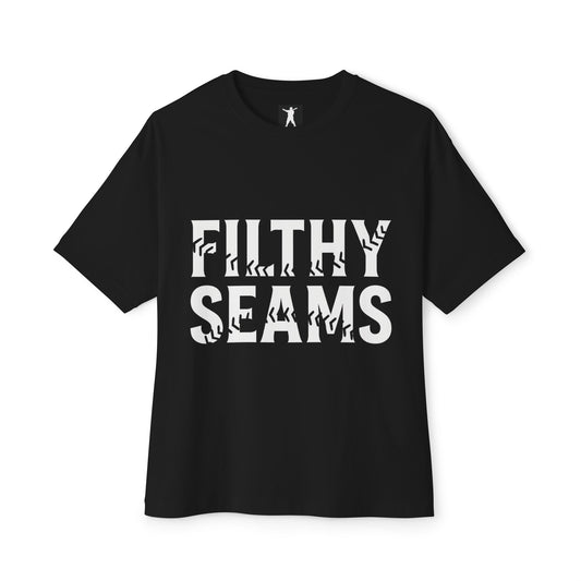 Unisex Oversized Tee - "Filthy Seams" - Casual Wear, Streetwear, Gifts for Hustlers, Dirtsports Fans, Birthday Gifts