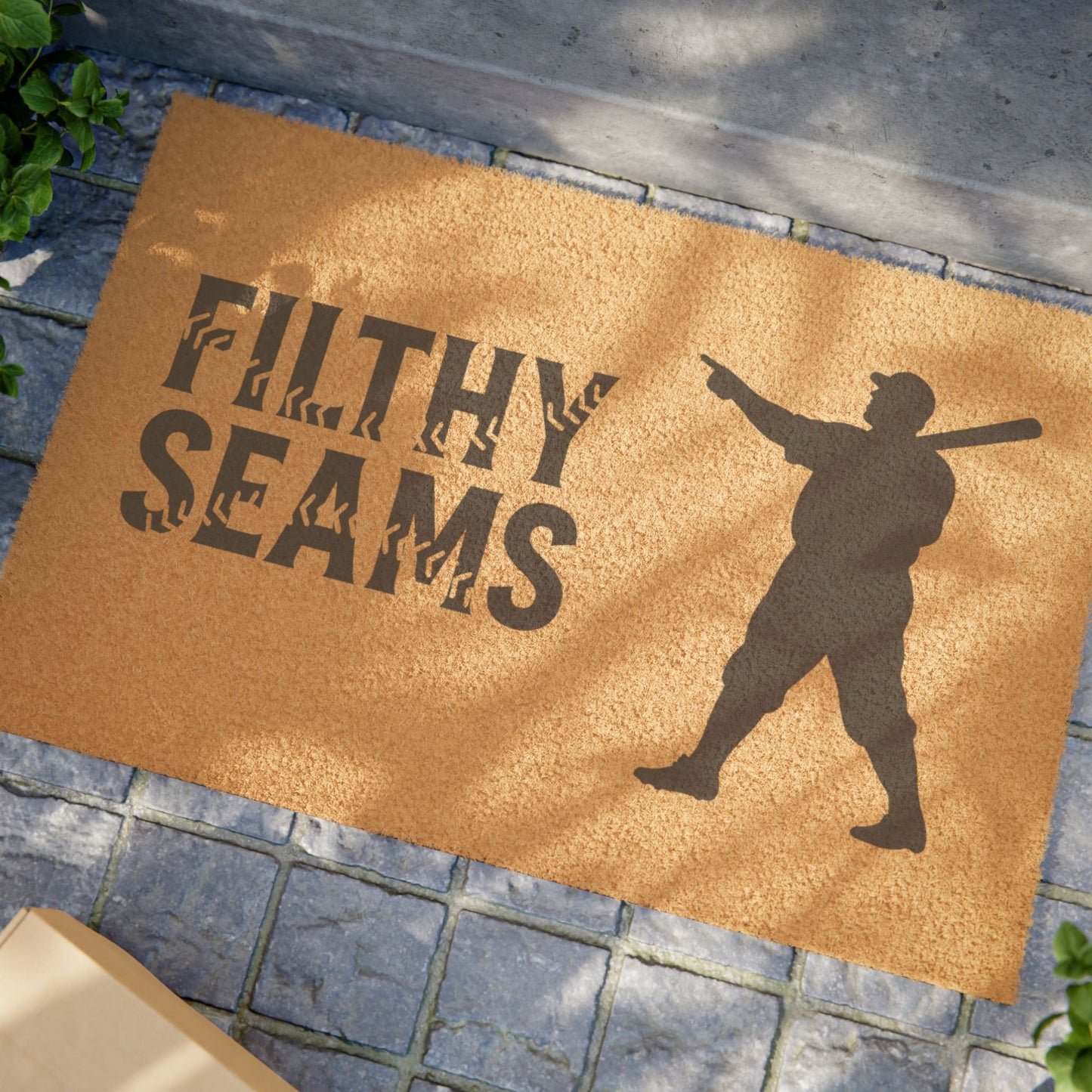 Filthy Seams Baseball Doormat – Where Hustle Meets Dirt