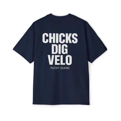 “Chicks Dig Velo – Oversized Baseball Tee”