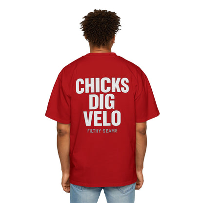 “Chicks Dig Velo – Oversized Baseball Tee”